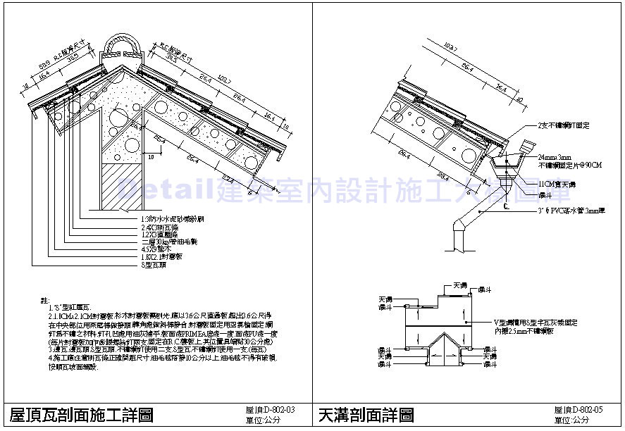 屋頂施工細部圖 屋頂隔熱 屋頂防水 屋頂綠化