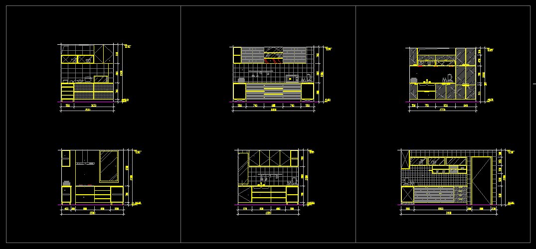 ★廚房設計Autocad模板 廚具配置 廚房風水設計 廚房收納 中島台 廚房廚具