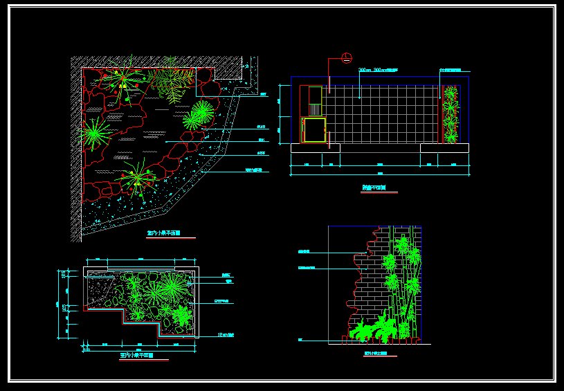 ★景觀設計Autocad模板 景觀園藝配置 景觀流水設計 景觀配景 景觀施工圖 景觀園藝 景觀植栽
