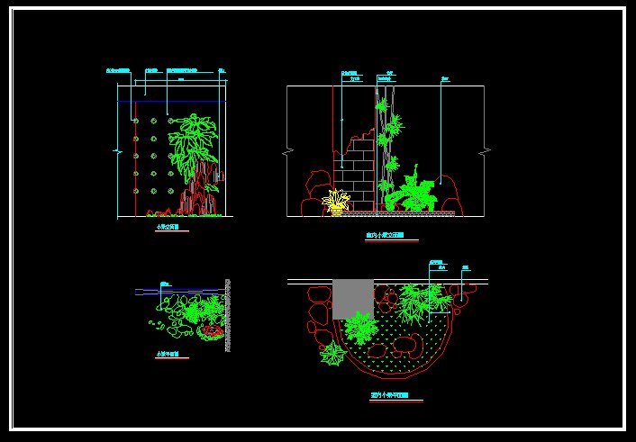 ★景觀設計Autocad模板 景觀園藝配置 景觀流水設計 景觀配景 景觀施工圖 景觀園藝 景觀植栽